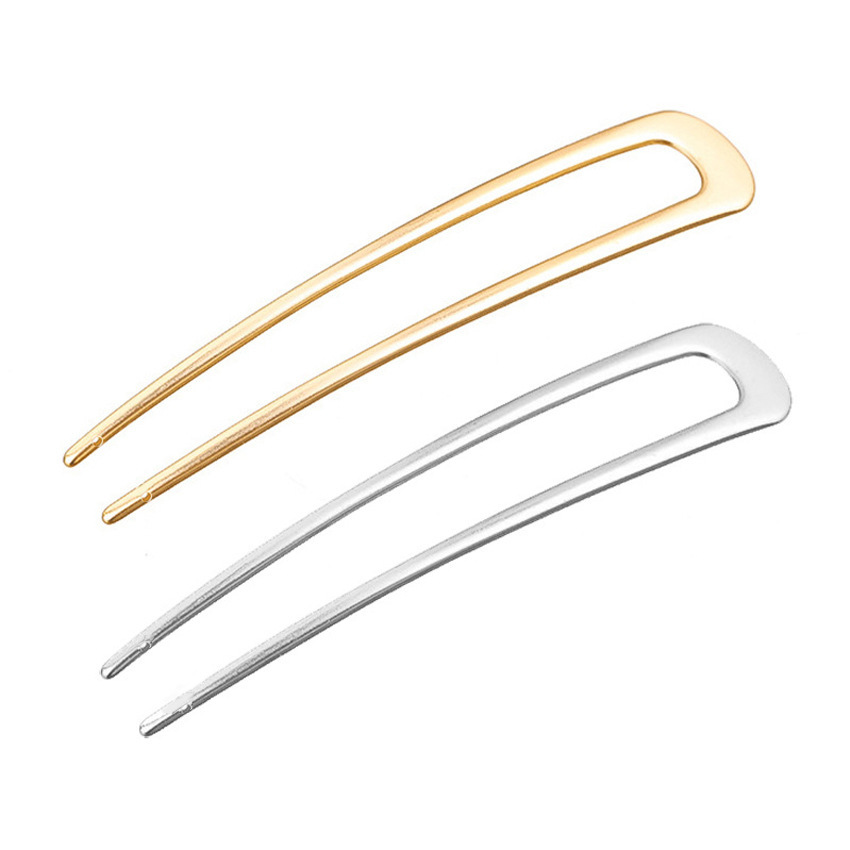 Accessories simple alloy geometric U-shaped hair clip hairpin coil hairpin insertion needle