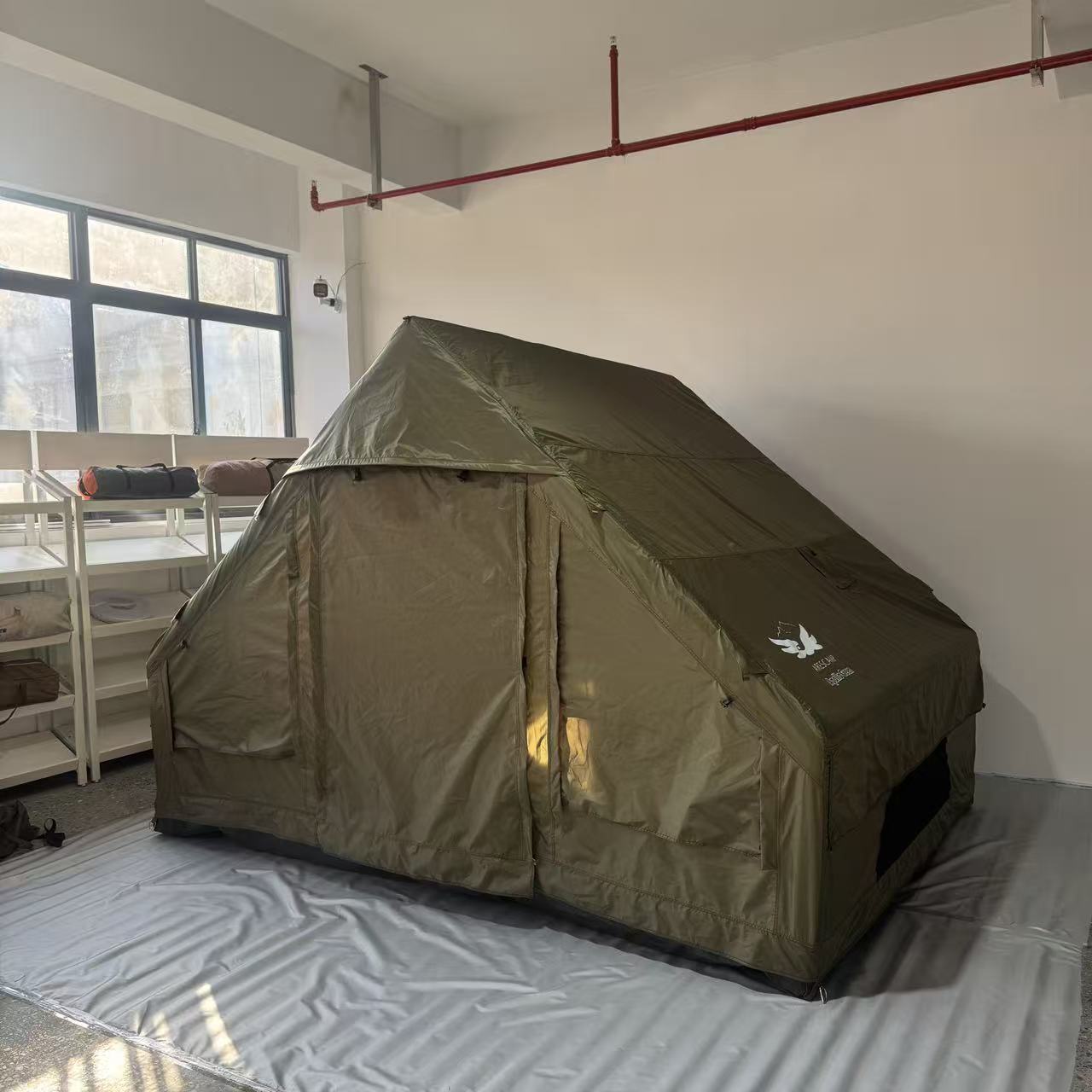 Outdoor camping quick-open inflatable travel portable Oxford cloth inflatable tent, camping tent double door multi-person