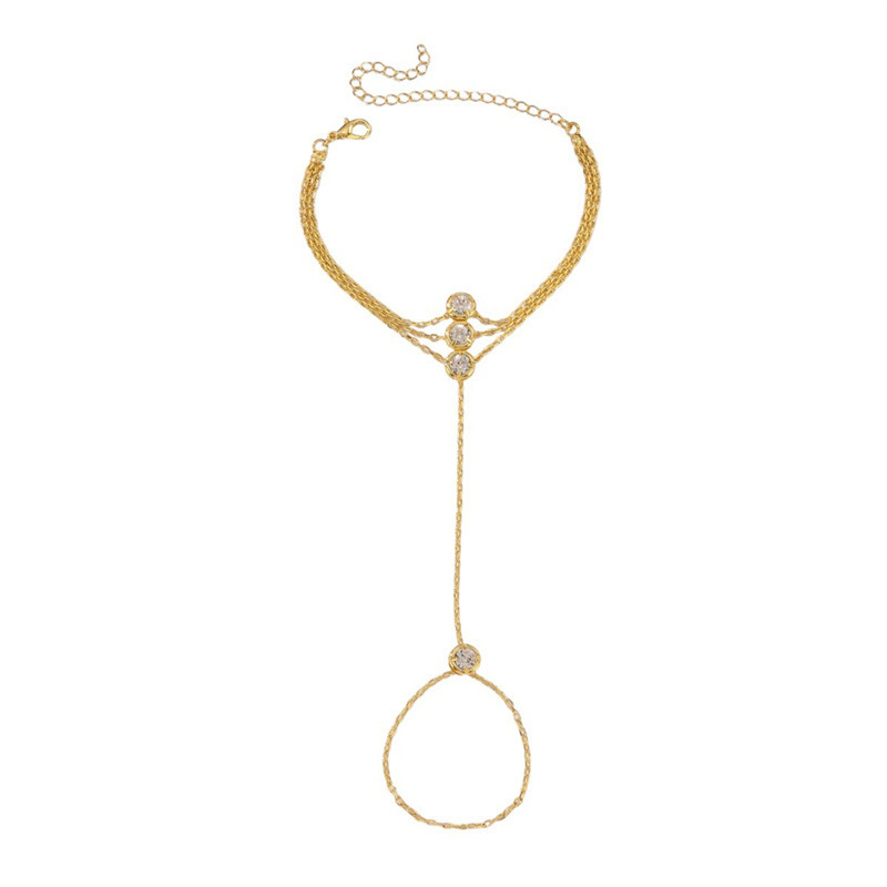 Popular Horse Eye Connected Finger Bracelet Women Simple Multi-layer Hand Back Chain Adjustable Hand Jewelry