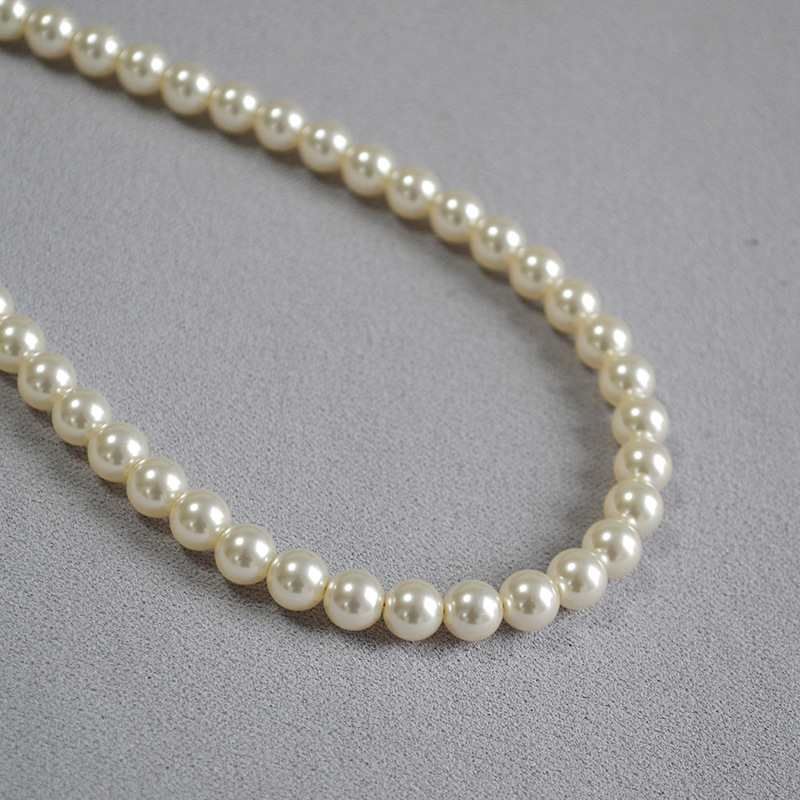 Elegant high-brightness crystal artificial imitation pearl 650 color number delicate soft simple stack necklace锁骨链