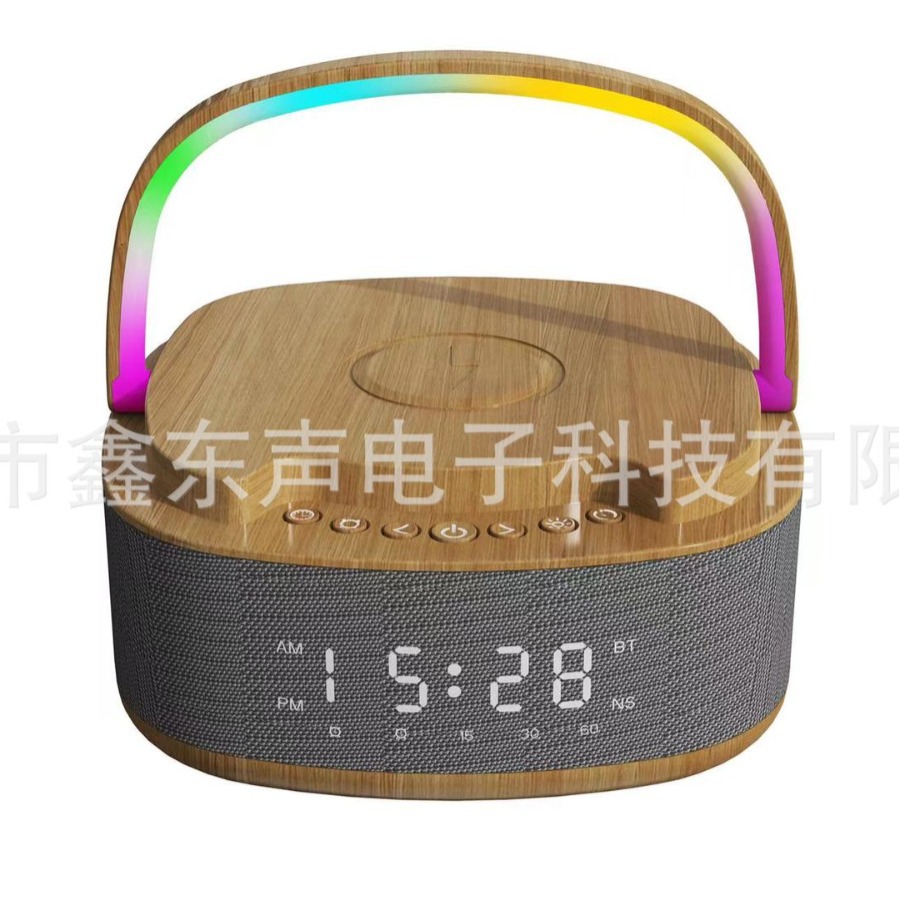 S301 New LED Display Clock Alarm Timer Wireless Charging White Noise High Power Bluetooth Speaker