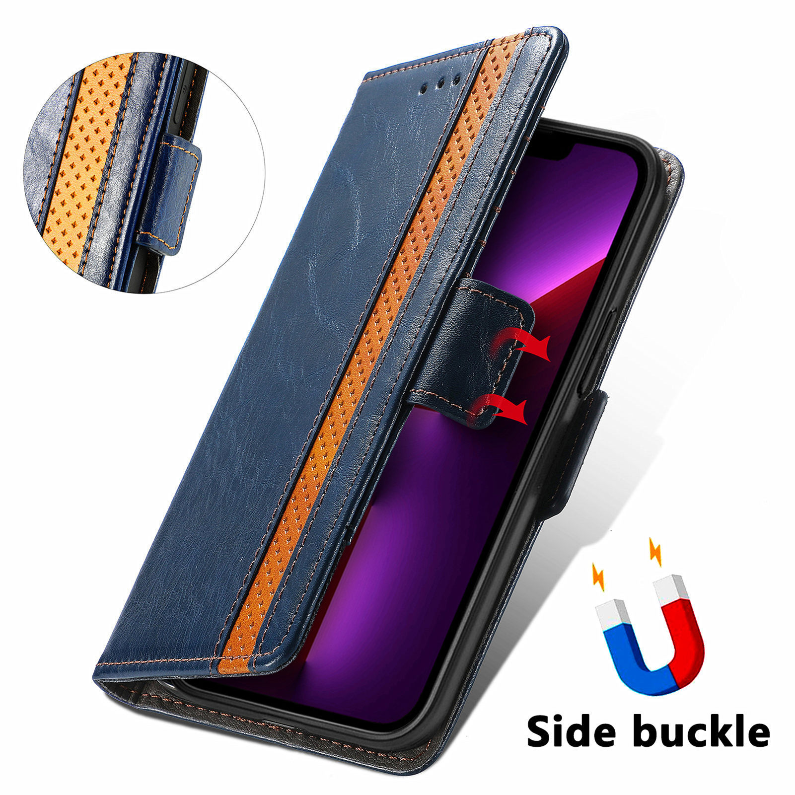 For Apple 18 phone leather case RFID anti-skimming magnetic flip case Samsung S26Ultra phone case