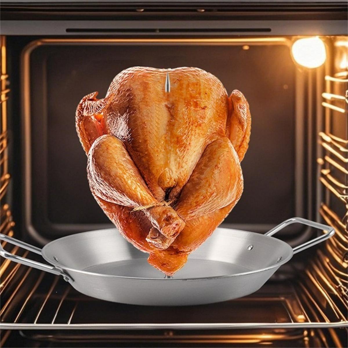 Household Stainless Steel Vertical Screw BBQ Pot Accessories Detachable Roast Chicken Pan Roast Meat Pan Set