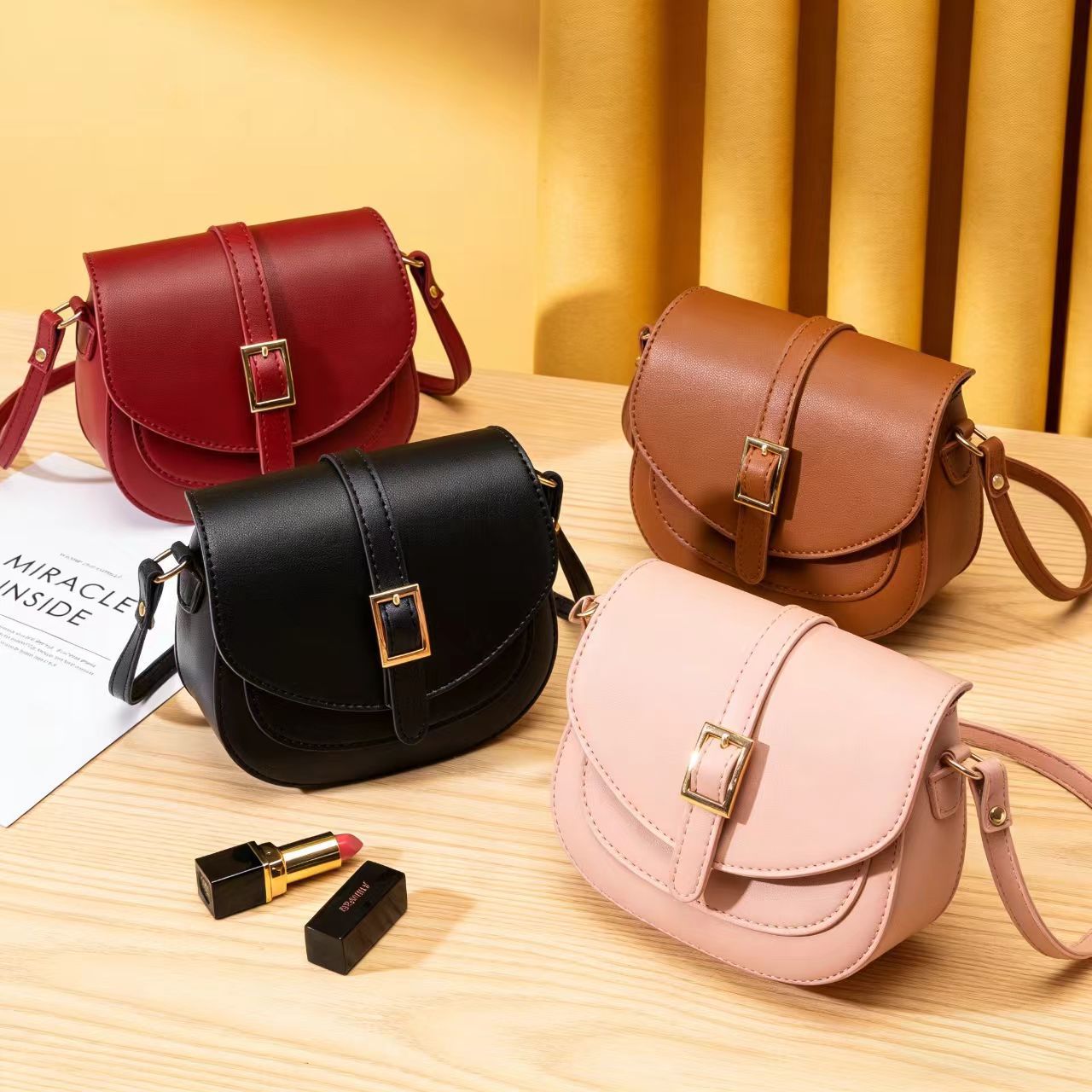 Simple 2024 New Summer Single Shoulder Bag Crossbody Women Small Bag Casual Saddle Bag