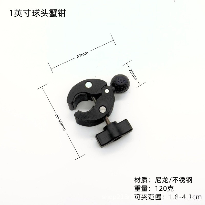Gopro/DJI/Insta360 Sports Camera Motorcycle Heavy Duty Clamp Riding Fixed Selfie Stick Double Head Crab Clamp