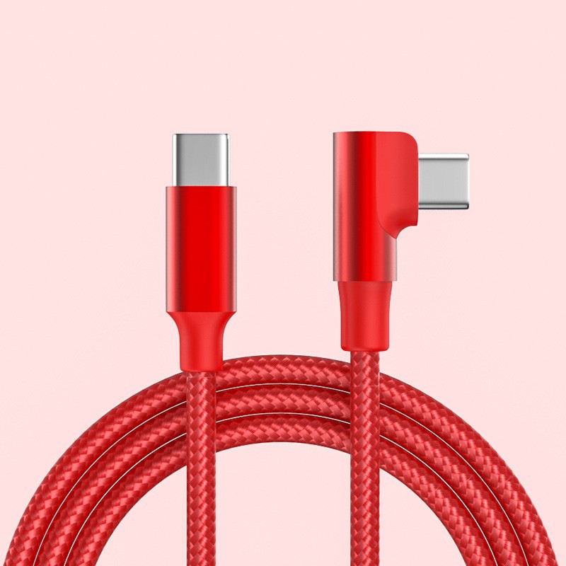 60W 3A curved data cable c to c dual type-c nylon braided PD fast charging data cable for phone tablet