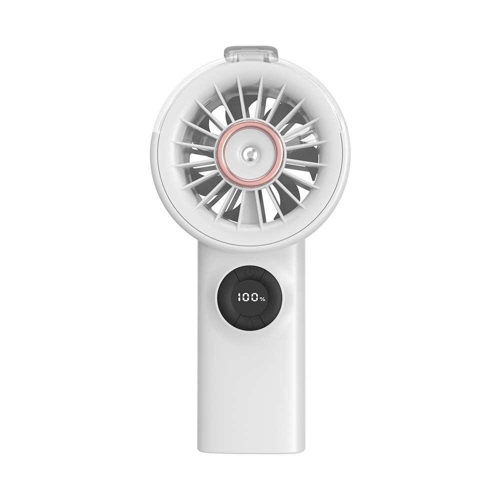 New Spray Fan Strong Wind Humidification Cooling Handheld Small Fan Portable Reverse Charging Desktop Fan