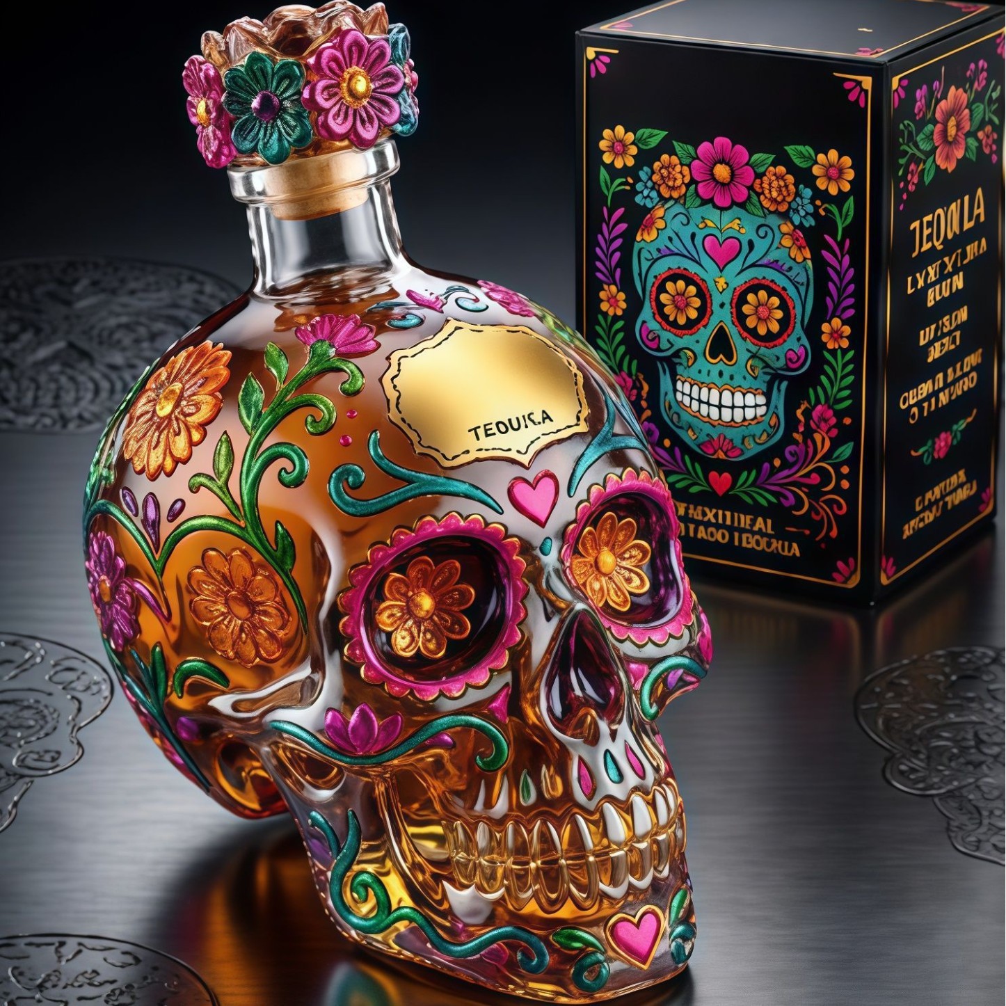 High borosilicate glass skull bottle food grade liquor dispensing bottle bar ornament