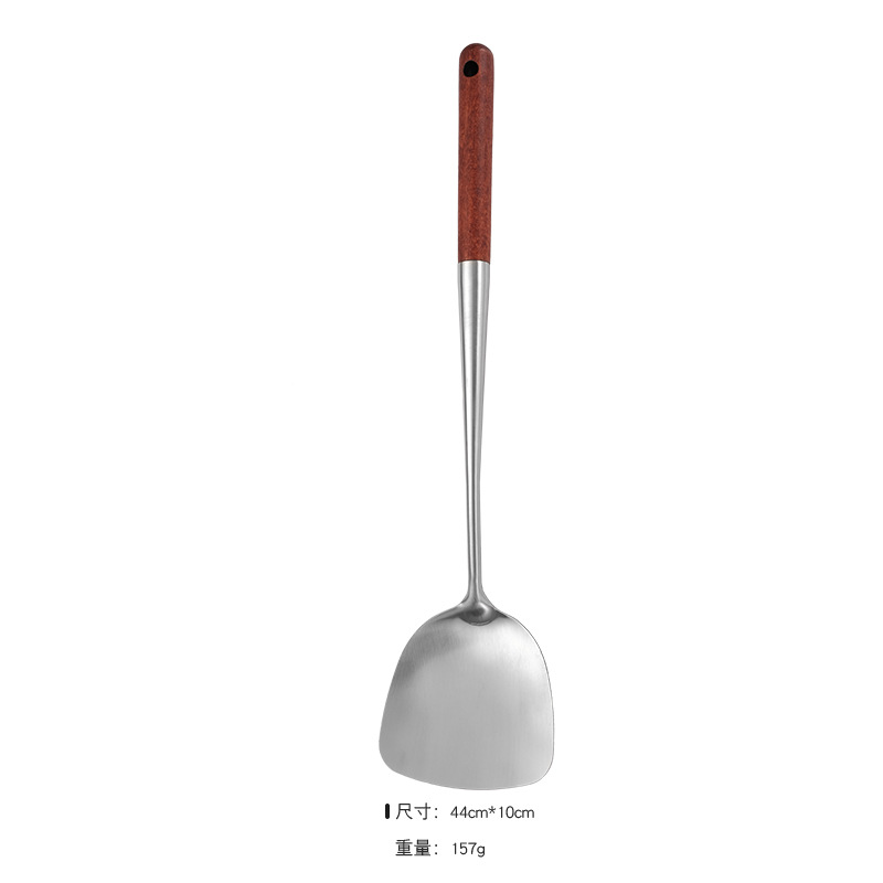 304 stainless steel long rosewood handle spatula soup spoon frying spatula stir-fry spoon kitchen utensil set household
