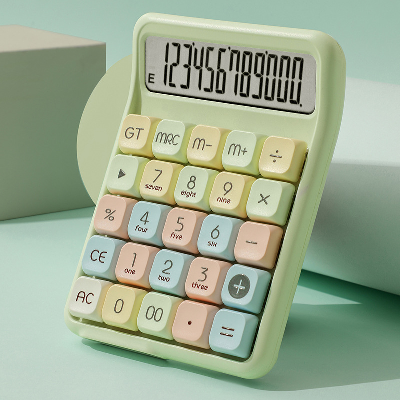 7258 attack mechanical detachable keys colorful desktop calculator cute cartoon 12-digit large screen computer