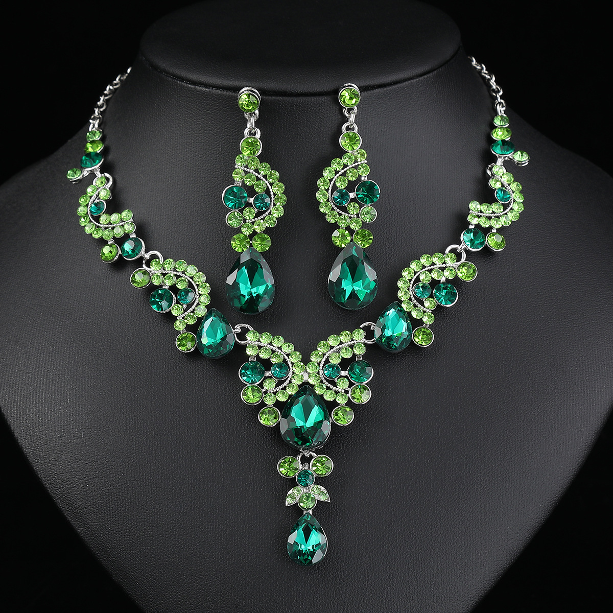 Necklace Earring Set Three-Piece Bride Wedding Dress Accessories New
