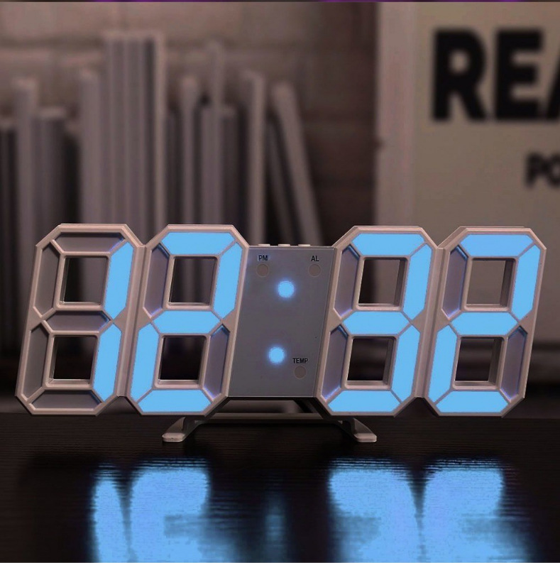 3D digital clock, living room LED stereo wall clock, smart phone APP WIFI wall clock, automatic time-setting