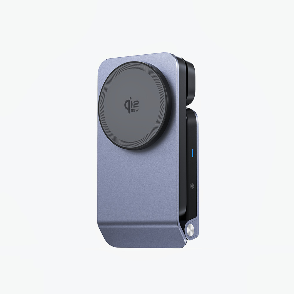 New QI2.2 Aluminum Alloy Foldable Desktop Magnetic Phone Holder Compatible with Apple 3-in-1 Wireless Charger