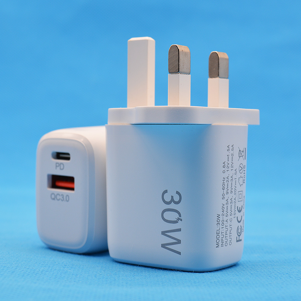 Dedicated PD30W Dual Port A+C Fast Charger Multi-Protocol European Standard Multi-Port Charger European Standard Fast Charging Head