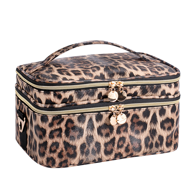 New Marble Large Capacity Cosmetic Bag Travel Toiletry Bag Double-Layer Waterproof Shoulder Crossbody Bag