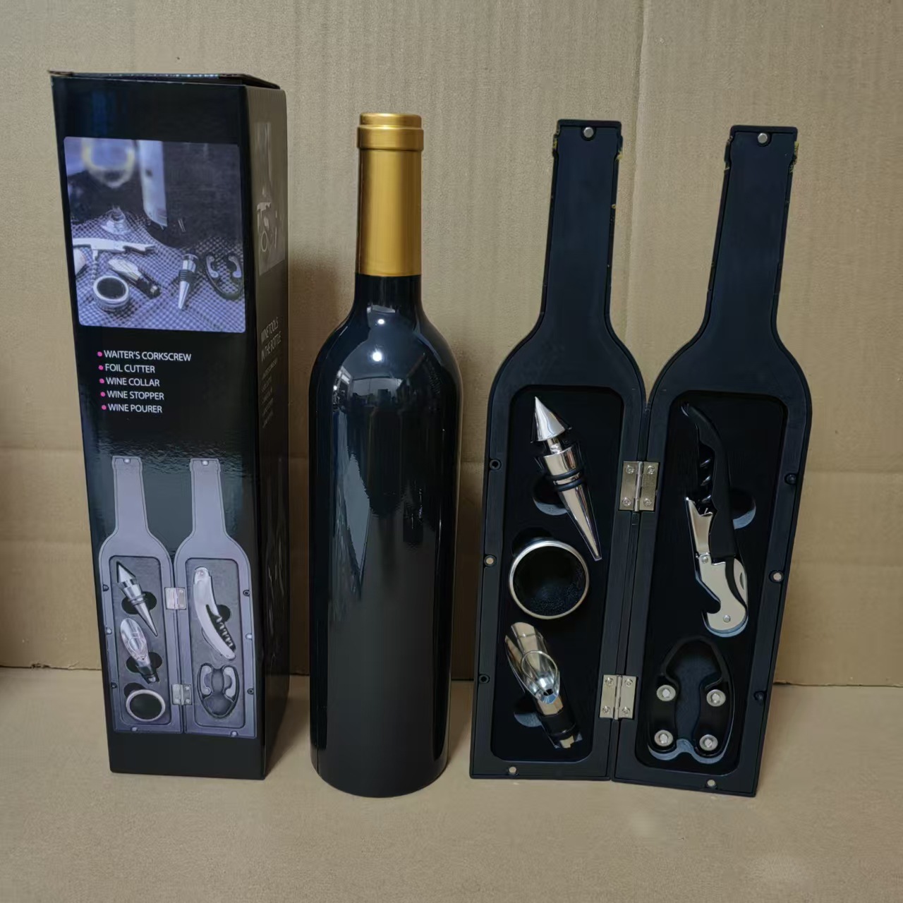 Red Wine Tool Set Gold Head Matte Bright Large Wine Bottle Five-Piece Set Red Wine Tool Box Opener Wine High