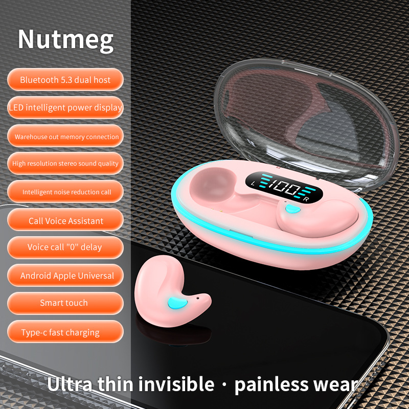 Private mold x55 sleep earphone battery display invisible in-ear mini e-sports Bluetooth low latency