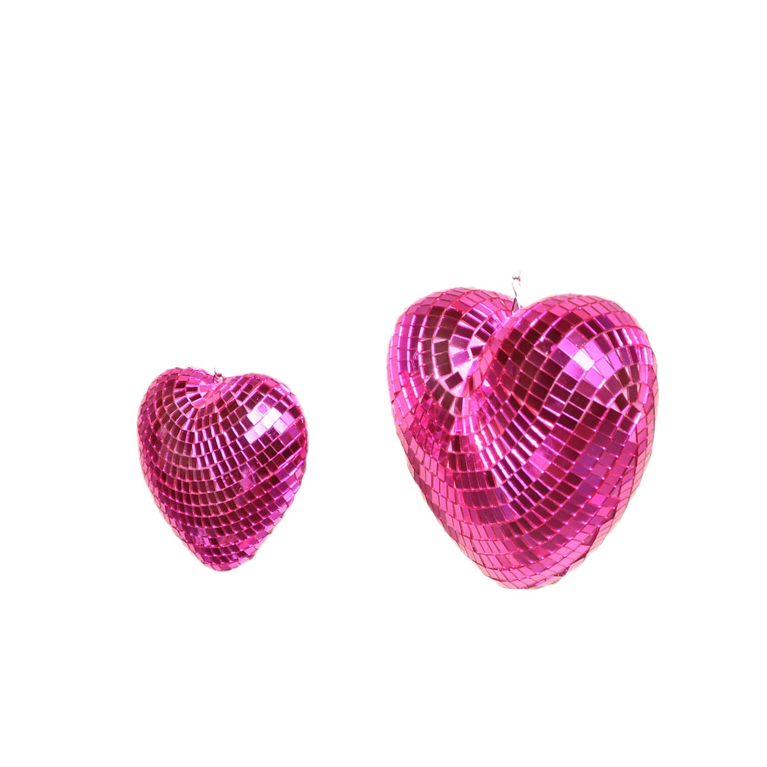 Love Heart Disco Ball Mirror Disco Ball Heart Reflective Atmosphere Decoration Party Pendant with Chain