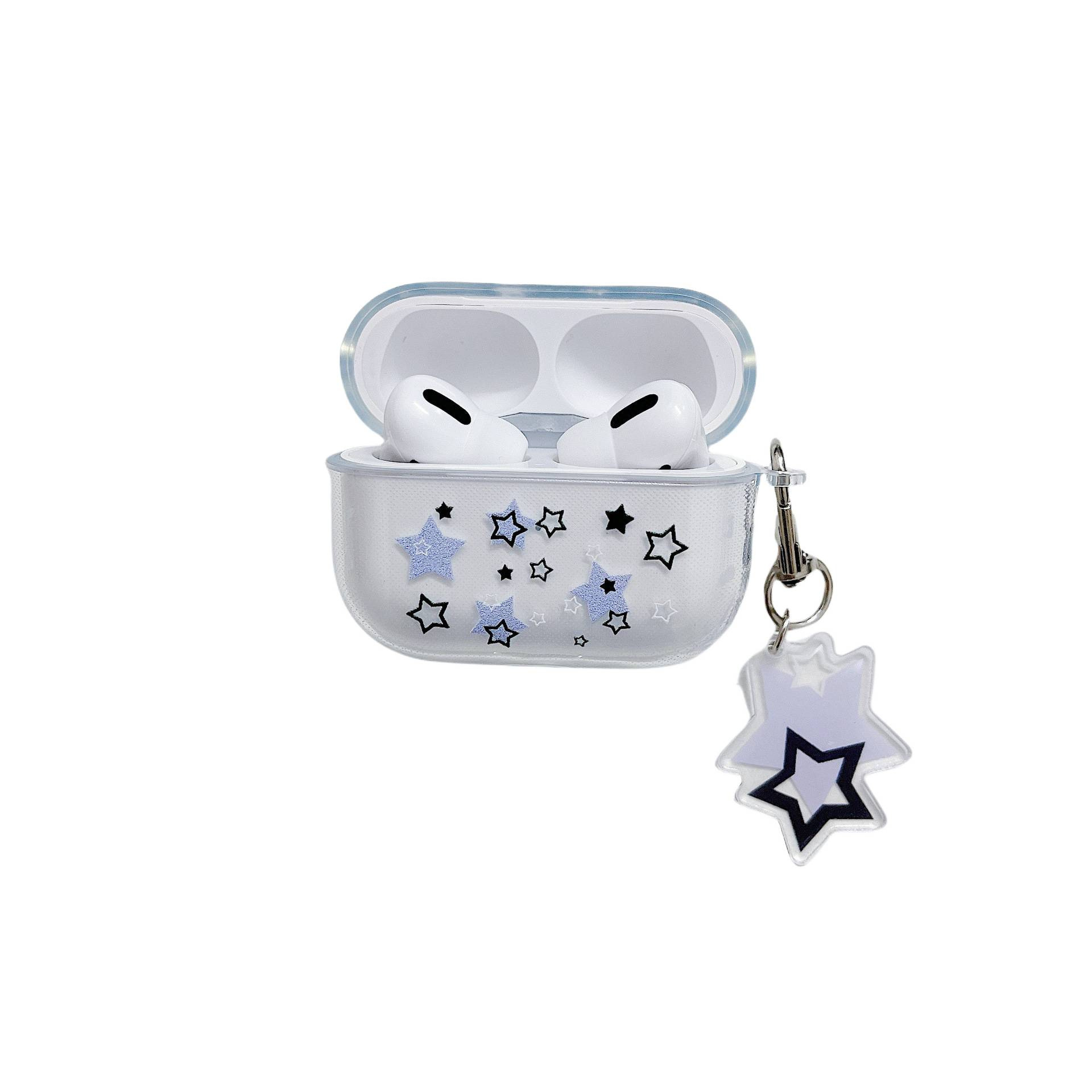 Star AirPods 1/2 generation protective case, transparent soft TPU anti-drop case for Apple Pro 3 earphones, 4