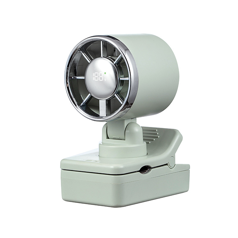 F23 Mini Clip High-Speed Fan USB Charging Digital Display Stepless Speed Control 100-Gear Clip Umbrella Desktop Fan BSMi
