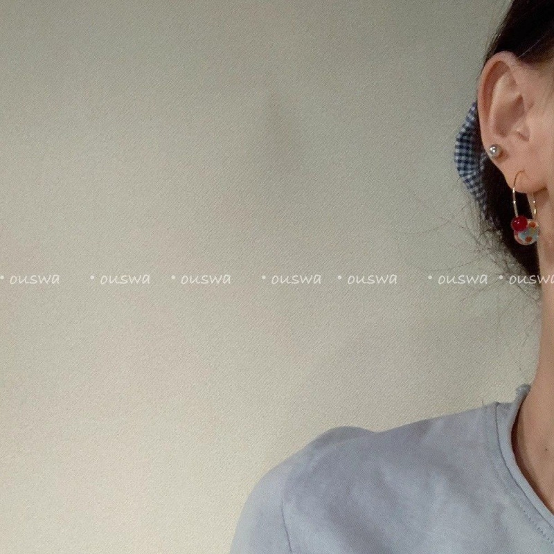 2025 Simple Dopamine Color Ball Ear Hoops for Women Niche Skin-Brightening Earrings