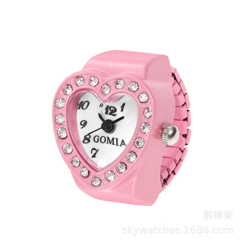 New Heart-shaped Ring Watch Watch Women's Watch Finger Watch Candy Color Gift Watch Fun