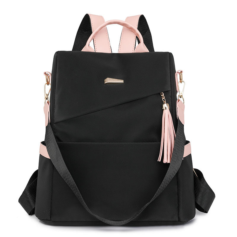 Women's anti-theft double-shoulder bag 2025 new soft leather dual-use large capacity travel backpack lightweight commuting backpack