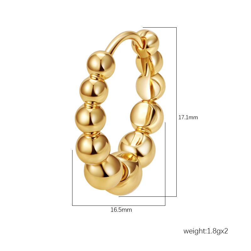 Titanium steel accessory small round bead stainless steel earrings, circle earrings simple