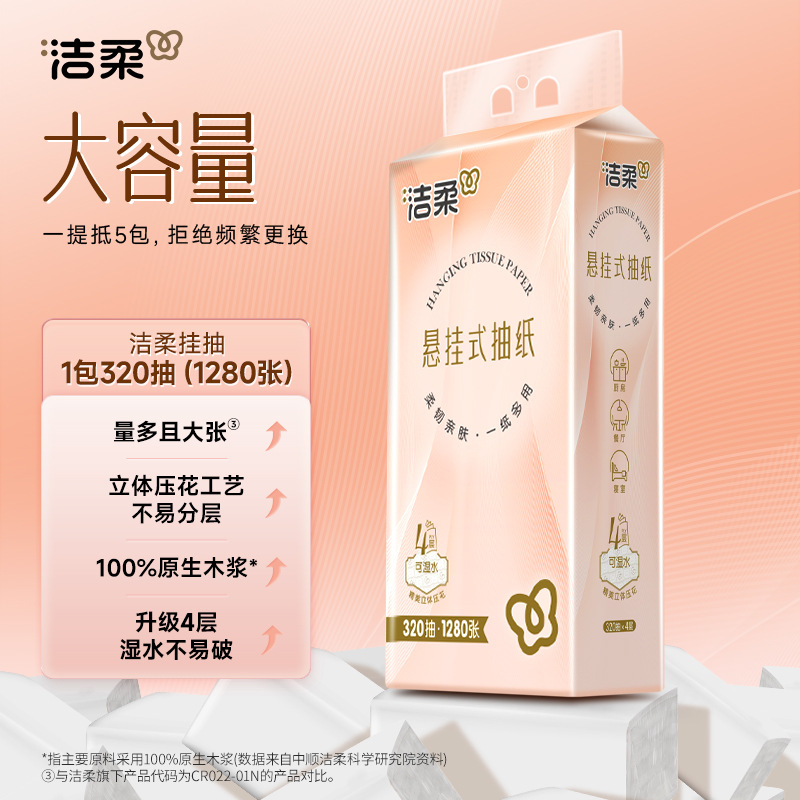 C&S Hanging Tissue, Thick, Pull-Out, Whole Box, Household, Hanging, Wet-Proof, Toilet Paper, Large, Kitchen