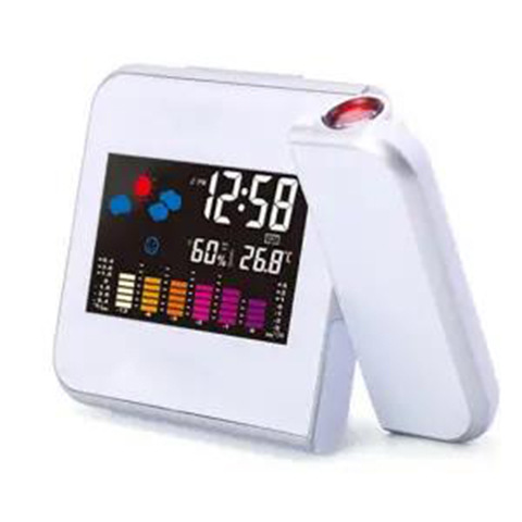 8190 Multifunctional Projection Alarm Clock Bedroom Bedside Clock Lazy Electronic Clock Smart Temperature Humidity Calendar Clock