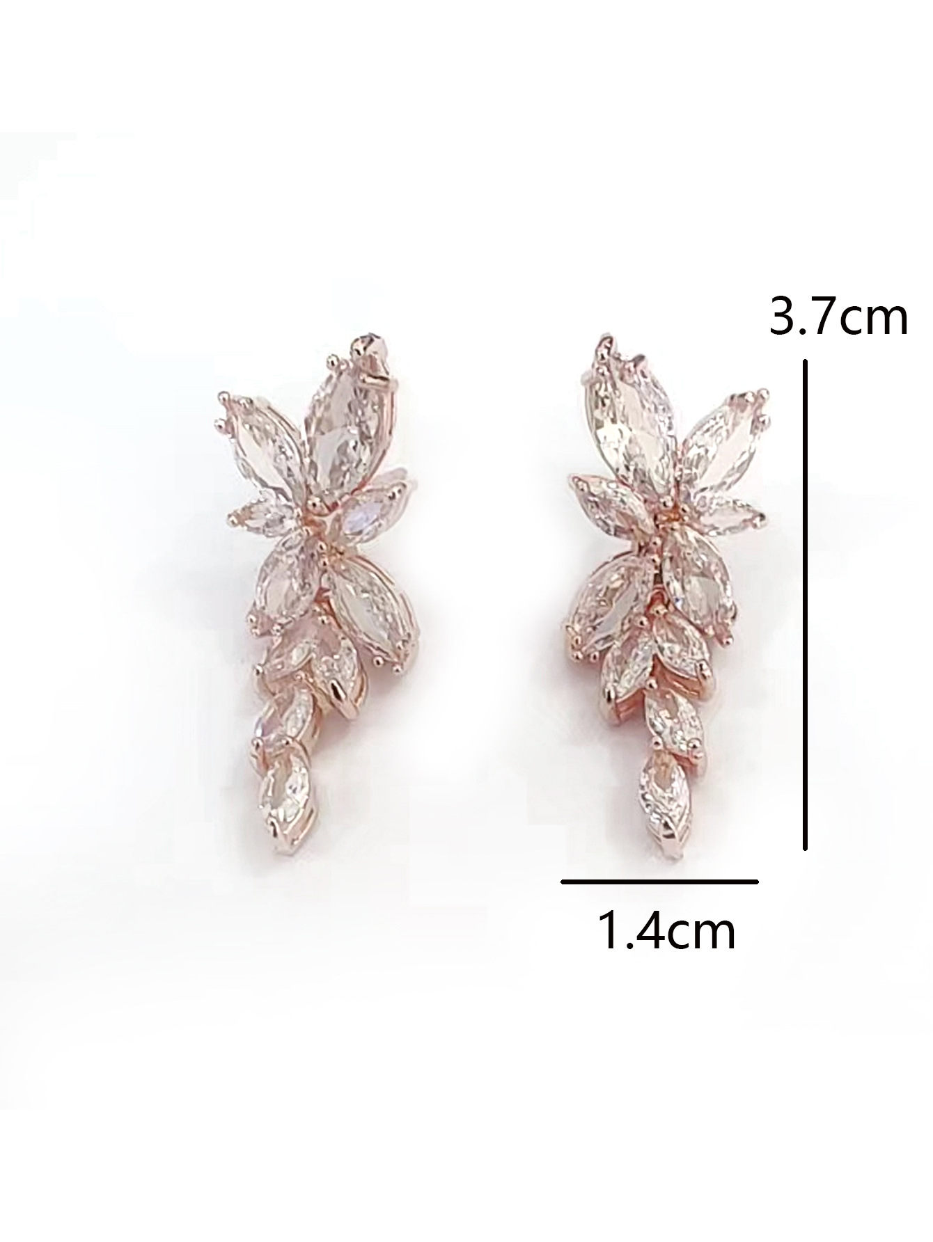 Peridot women's flower zirconia earrings