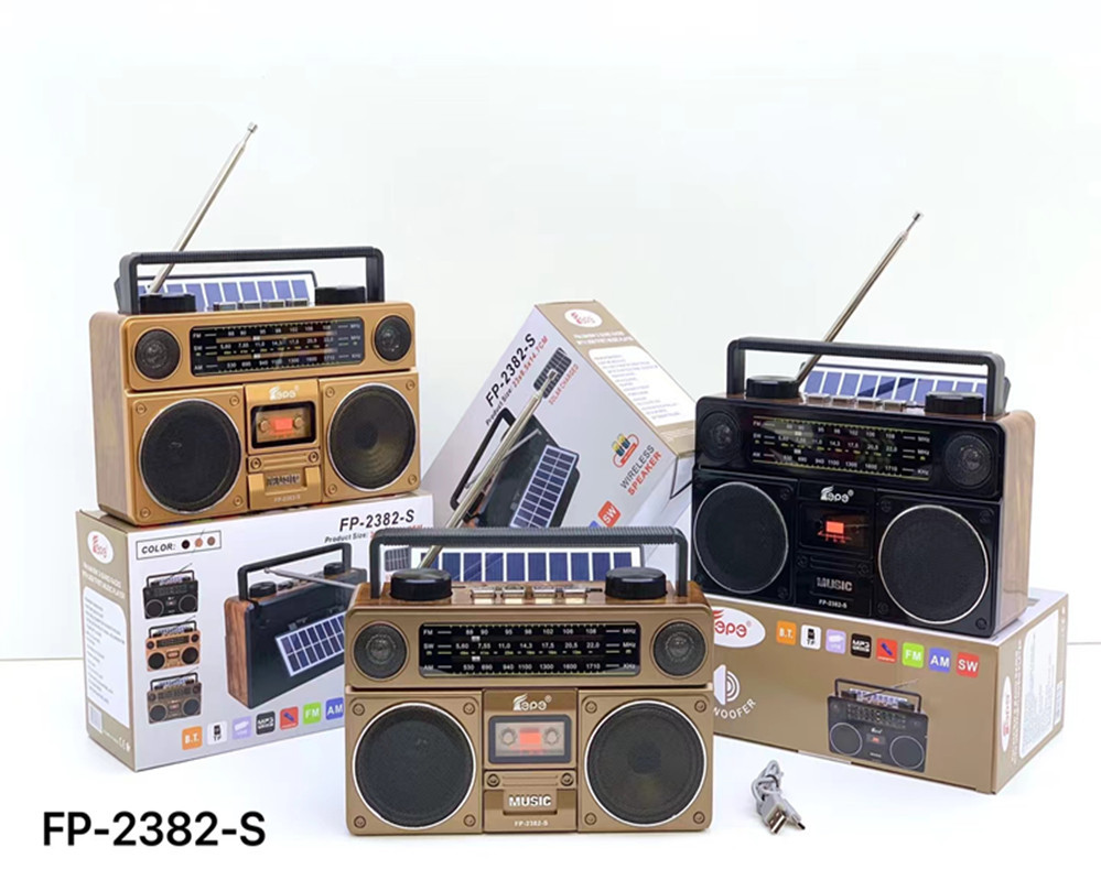 New FP-2382-S portable outdoor Bluetooth speaker audio with antenna radio solar speaker
