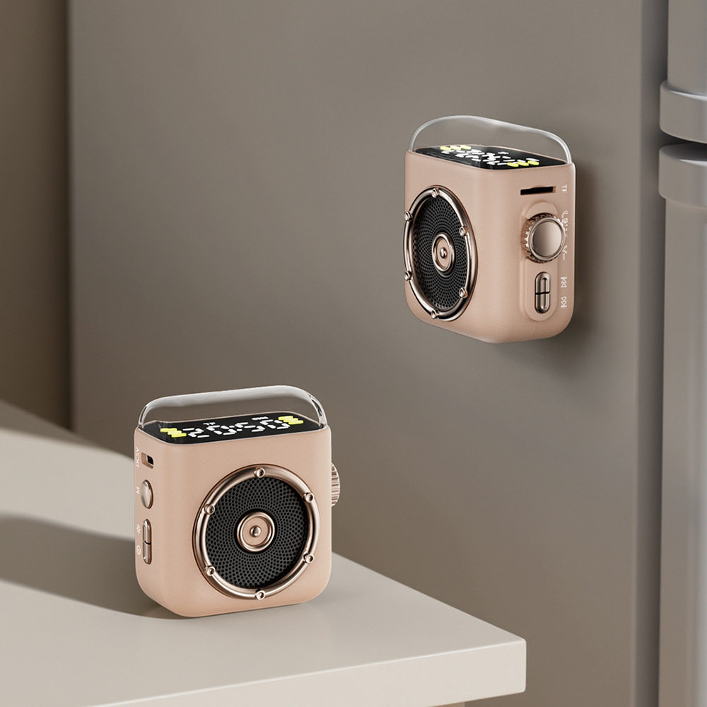 P6 Magnetic Bluetooth Speaker Wireless Outdoor Card Insert Subwoofer Small Audio Back Clip Night Light Clock