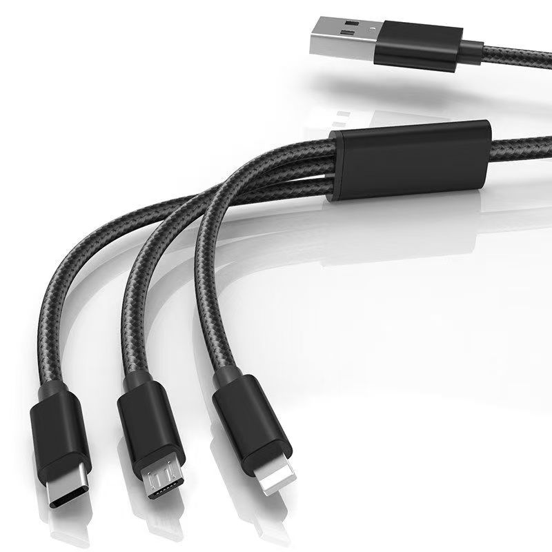 2A Solid Color Nylon Braided Data Cable Heavy Metal Fast Charging Cable for Android Huawei Type-C