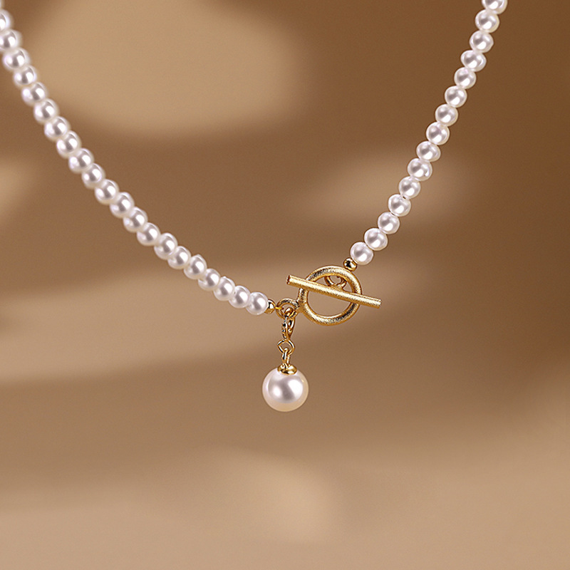 New pearl necklace OT buckle necklace pearl collarbone necklace for women chain