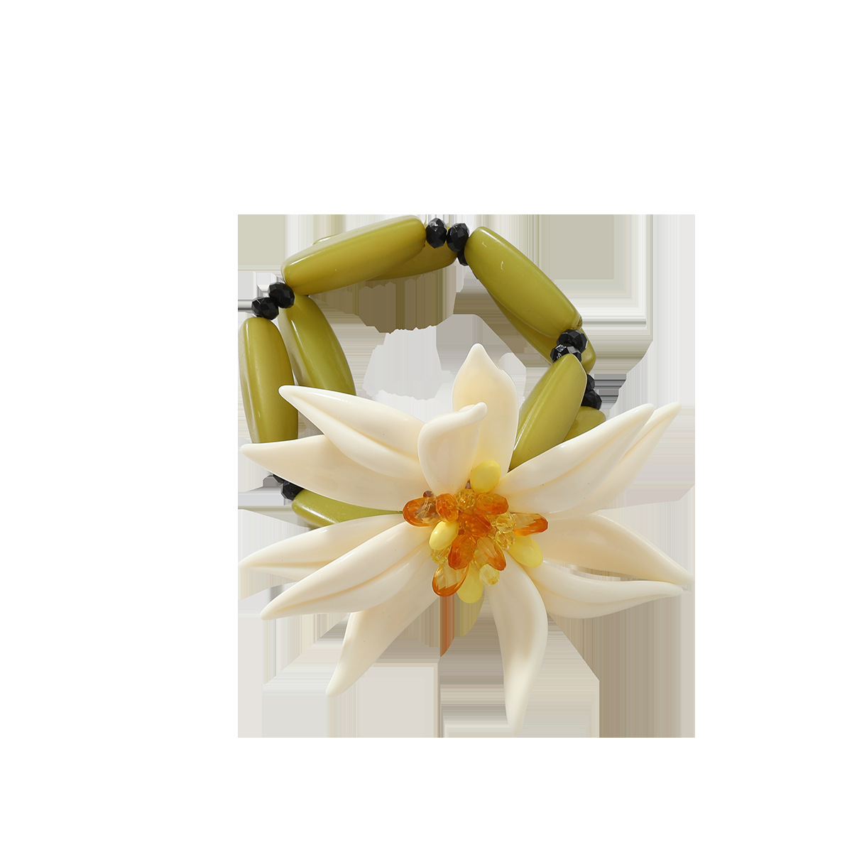 Z new 3-piece set exaggerated flower resin earrings necklace bracelet for women