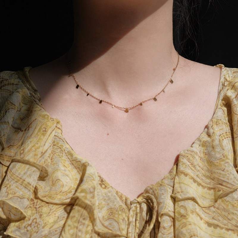 「Rainbow Dance」Rainbow bead necklace, collarbone chain, new summer dopamine neck chain