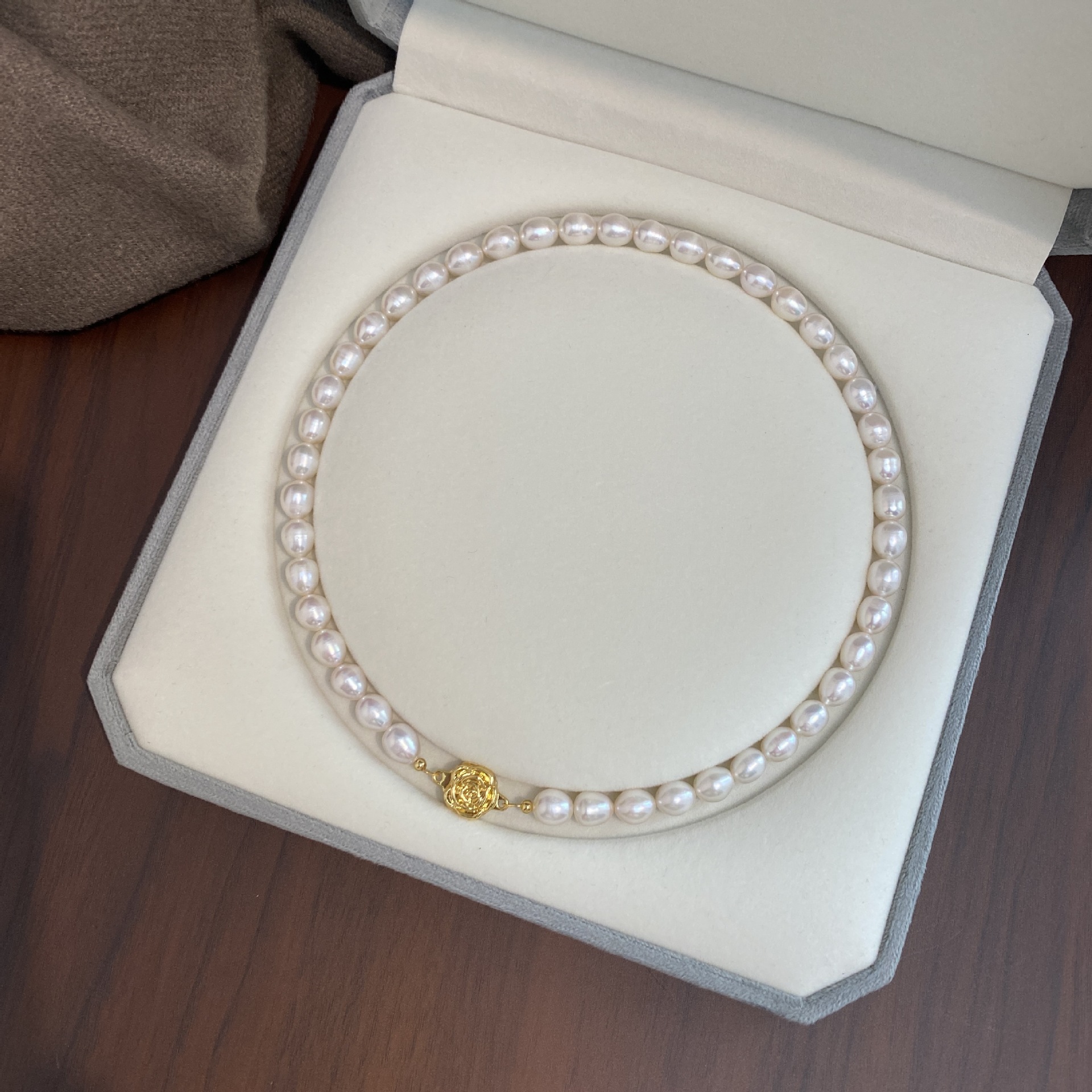 7-8mm natural freshwater pearl necklace for women, camellia niche collarbone chain, pendant, drop, neck chain