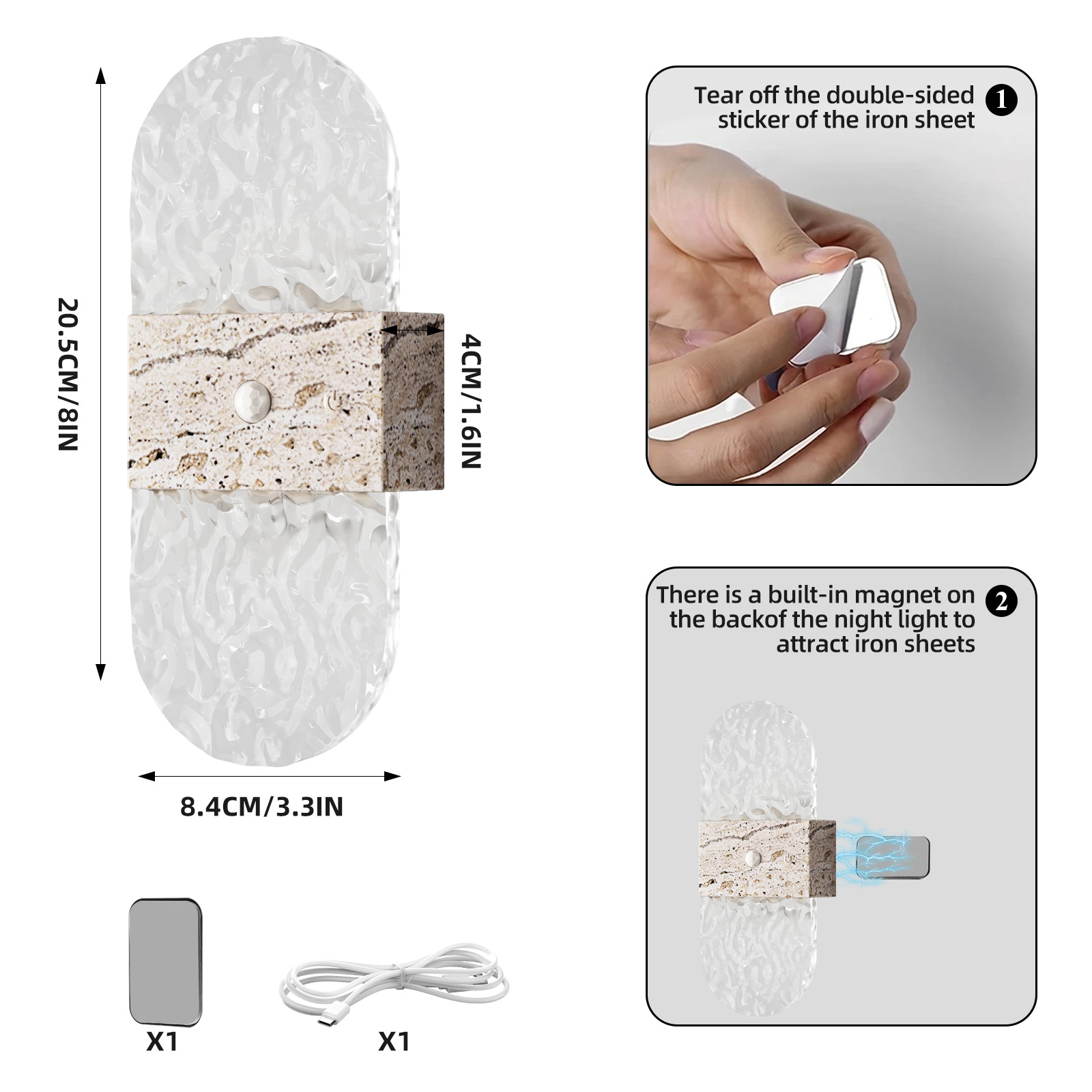 Bedroom Human Body Induction Atmosphere Night Light Charging Magnetic No Wiring Decorative Wall Light