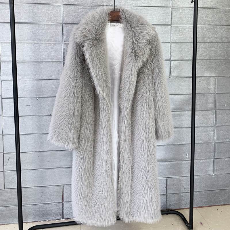 Autumn/winter women's long toka faux fur suit collar jacket coat artificial fur faux fur coat