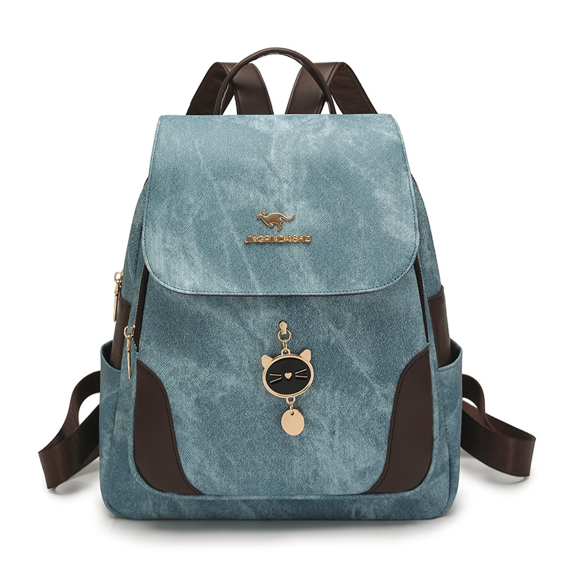 Double-shoulder bag 2026 new women's backpack soft leather large capacity travel casual bag