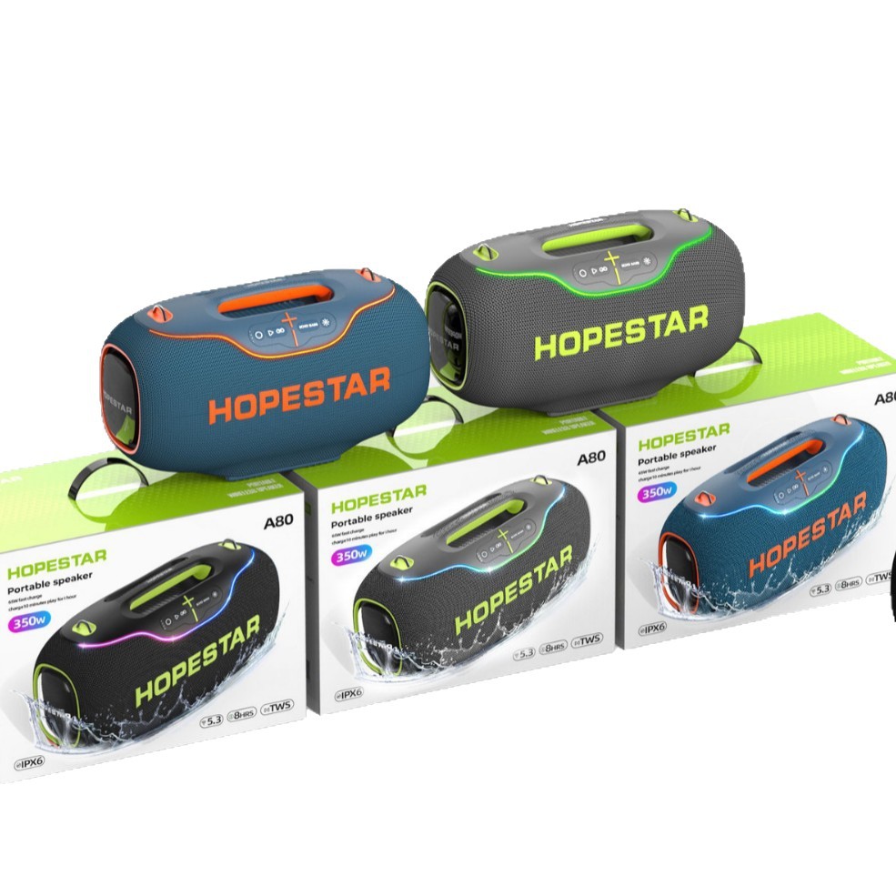 High power 350W outdoor portable K song聚合 Bluetooth speaker heavy bass waterproof dual mic