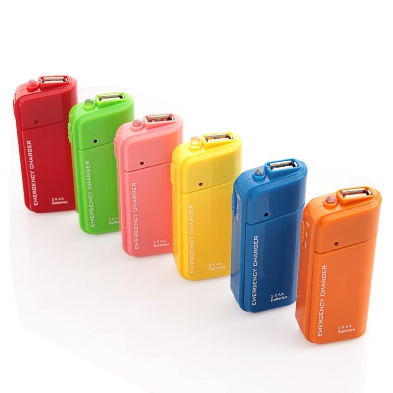 Backup 2AA slide cover USB interface 5号 battery box outdoor LED flashlight lighting 2XAA emergency charger