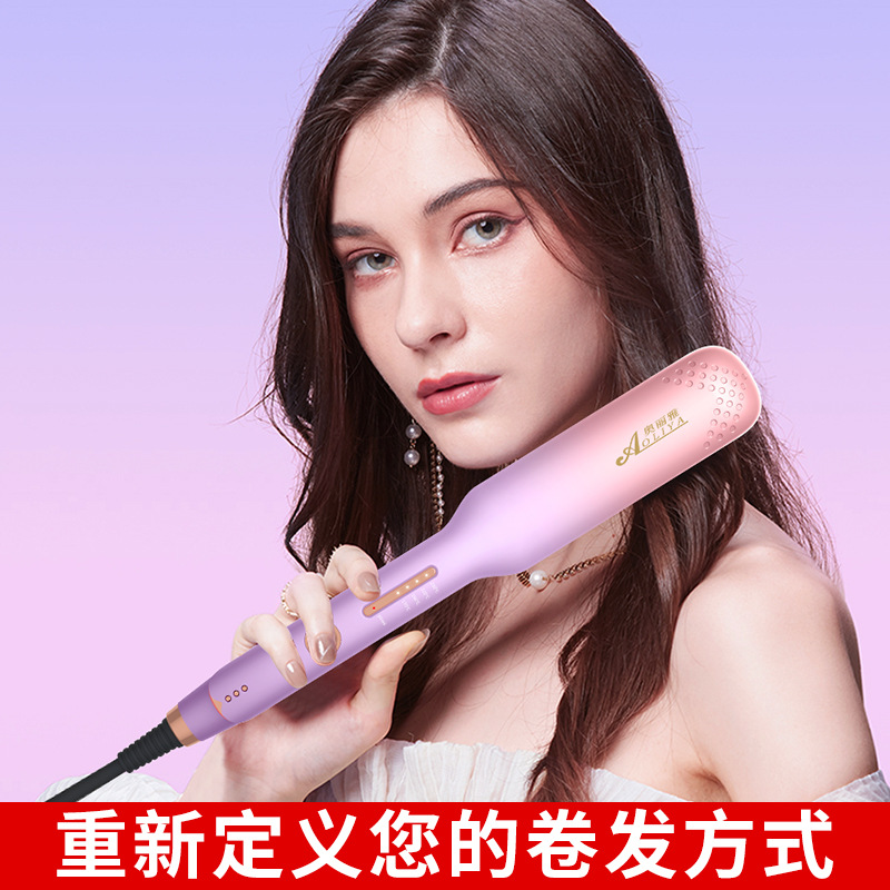 Flat Iron Wet/Dry Dual Use Non-damaging Hair Straightener Temperature Control Straightening Plate Clip Bangs Iron Curling Electric Curling Wand