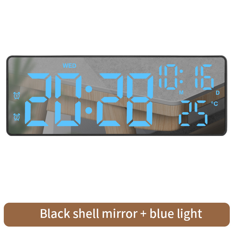 Touch Electronic Clock LED Large Screen Display Battery Plug-in Dual Use