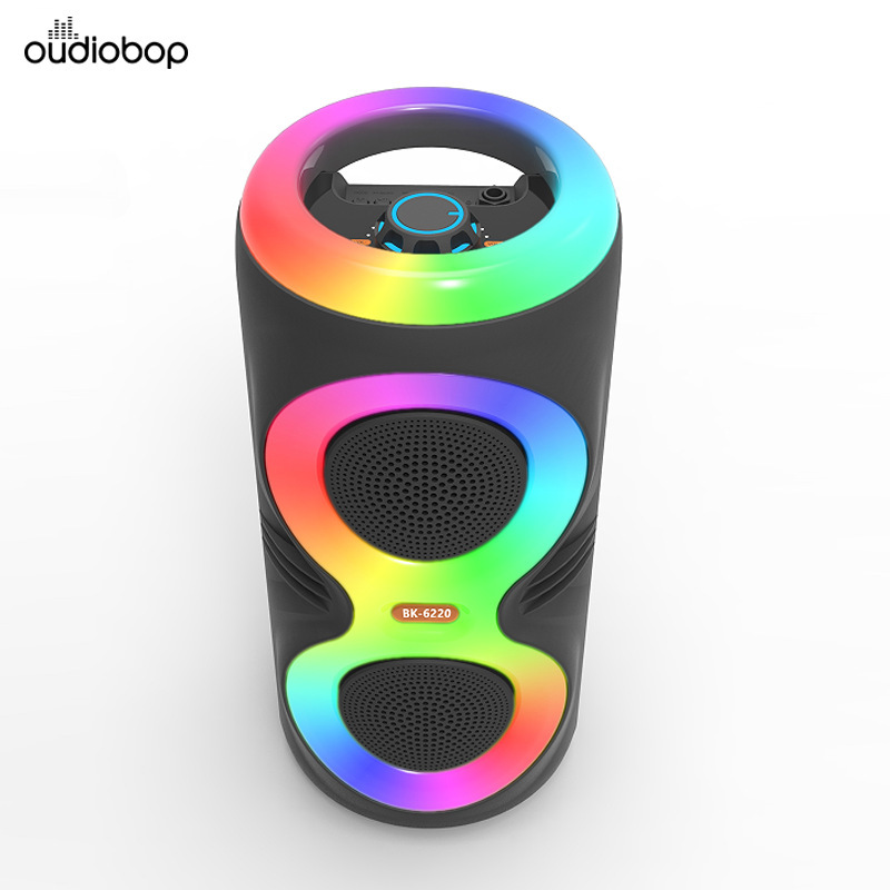 New Dual 4 Inch with Colorful Lights Speaker Home Desktop Outdoor Portable Bluetooth Speaker Export