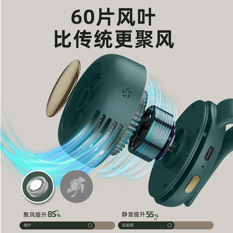 Waist Hanging Small Whirlwind Fan Mini USB Rechargeable Lazy Portable Wearable Waist Fan