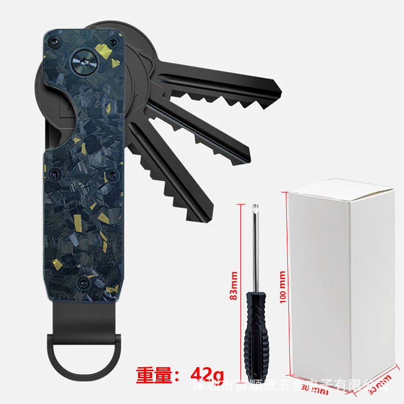 New Aluminum Alloy Multi-functional Key Ring Simple Design Key Box Can Hold 2-6 Keys