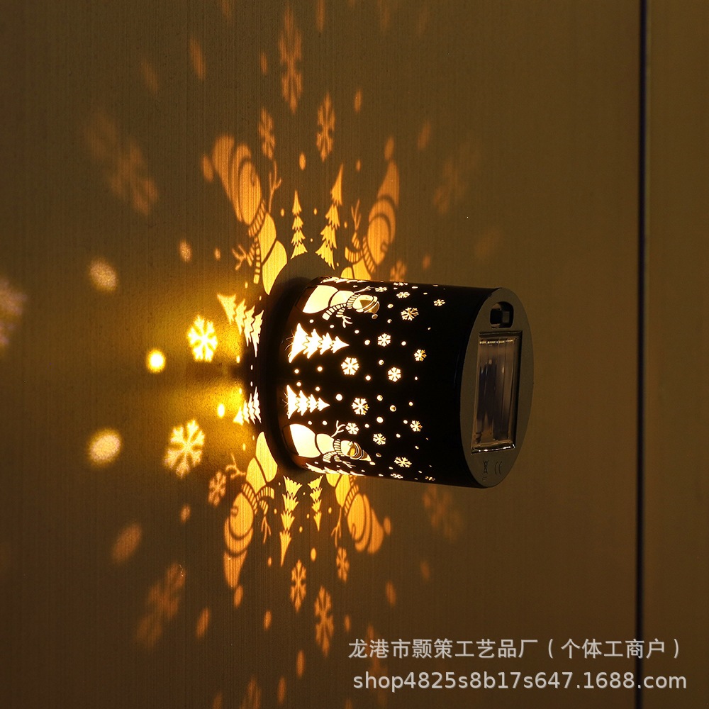 Solar Mandala Wall Light Outdoor Wall Mounted Garden Courtyard Projection Decoration Atmosphere Light