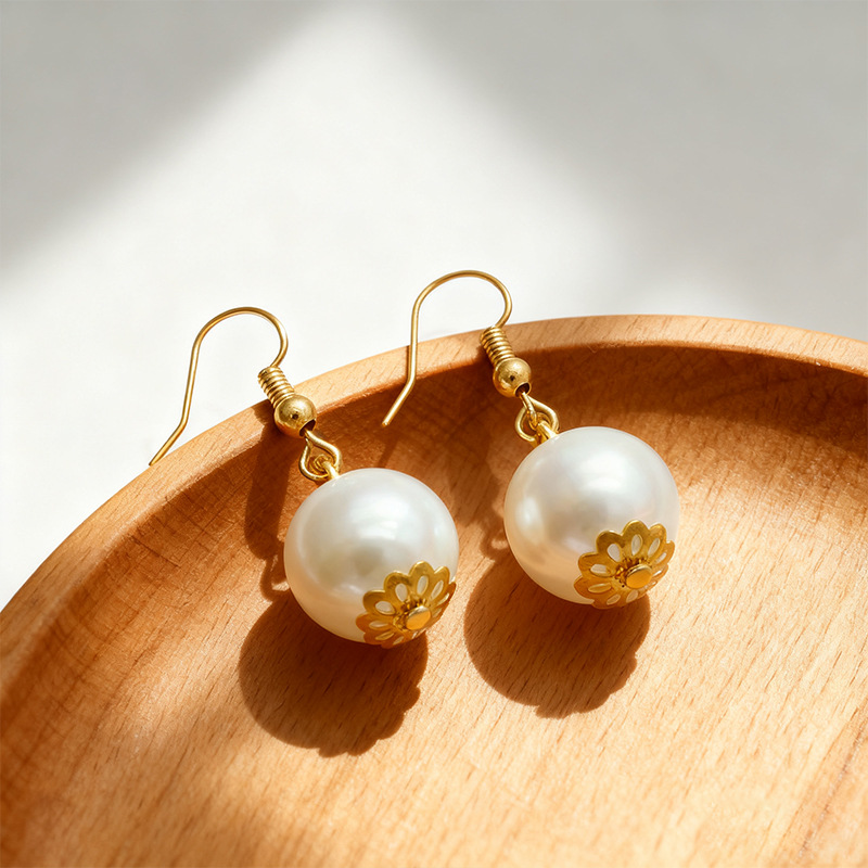N919 Accessories Exaggerated Large Pearl Necklace Earring Set